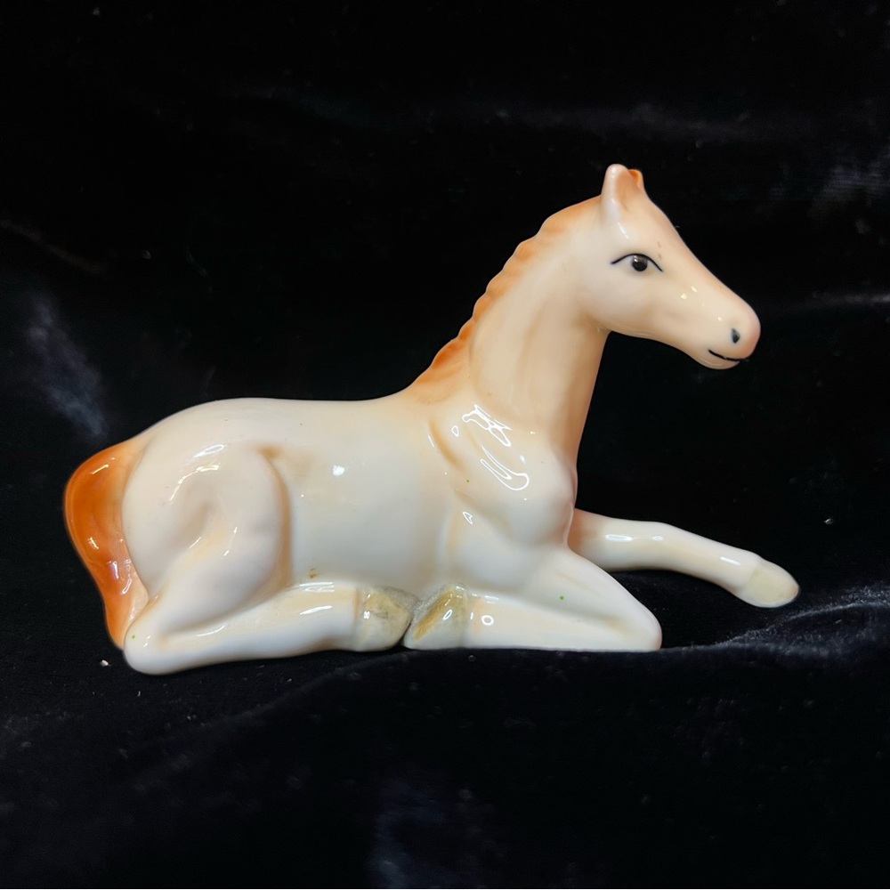 Vintage Cream and Tan Horse Figurine